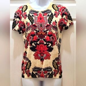 J.Crew / Paisley Cotton Sweater / Size S